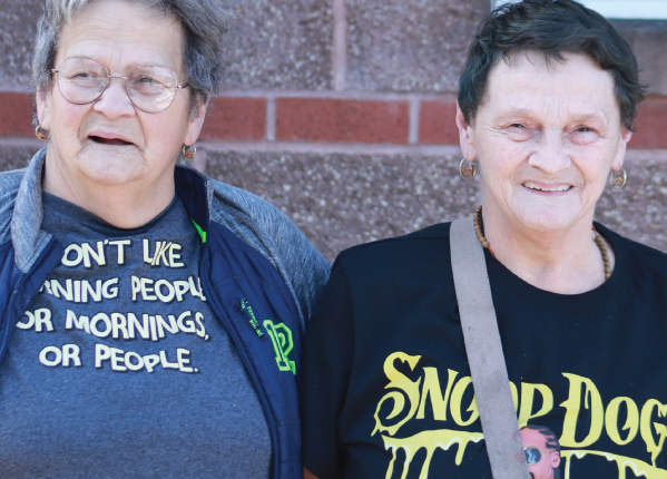 two women standing next to each other, sisters Tammy and Barbara are neighbors in need why GNV is needed